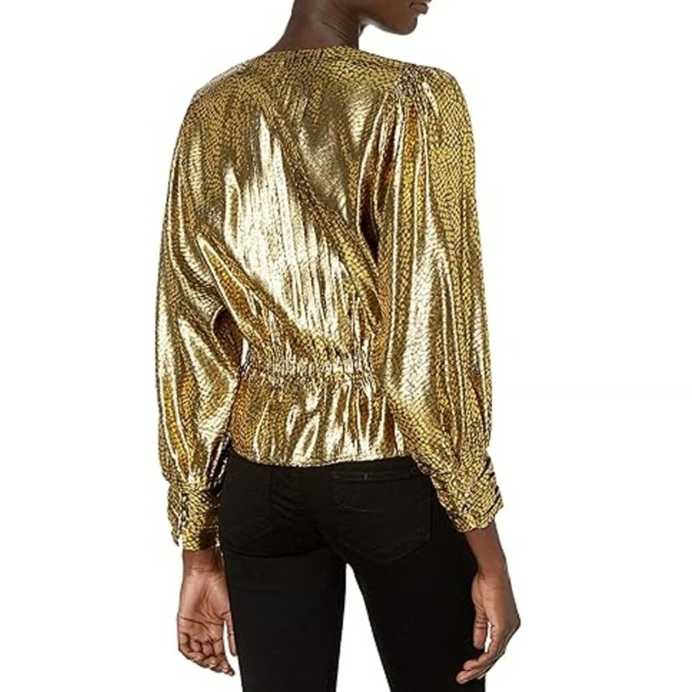 NWT Joie Nadeen Peplum Faux Wrap Top - Picture 2 of 7